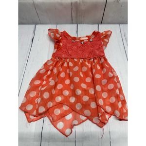 Little Lass Dress Pink w/Light Pink Polka Dots 24M